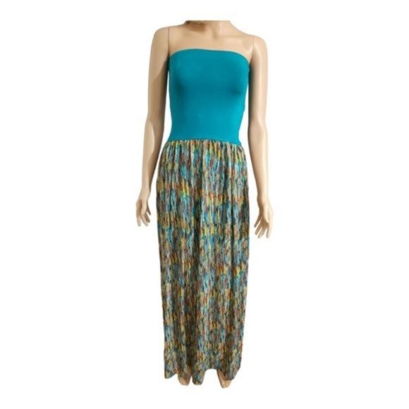 Felicity & Coco Women Twisted Back Semi-Sheer Layered Strapless Maxi Dress Small - Picture 6 of 6